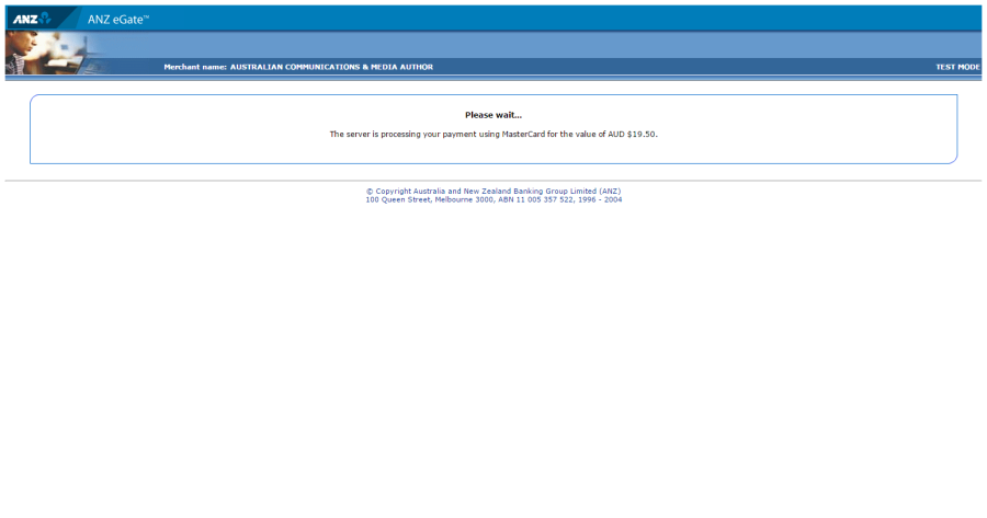 ANZ eGate processing