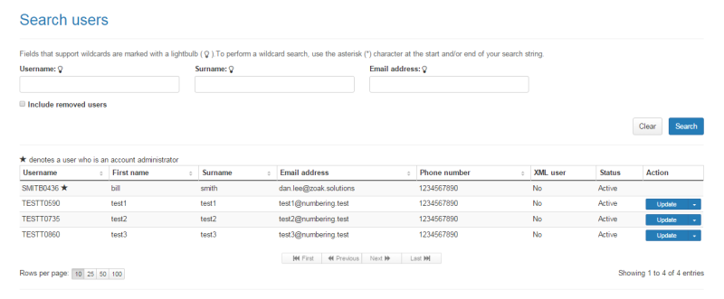 Search users search results